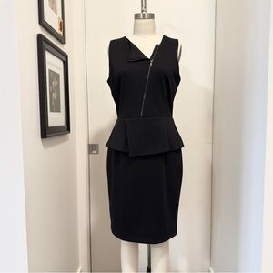 Banana Republic W’s Size 8 Black Peplum Dress with Asymmetric Zipper